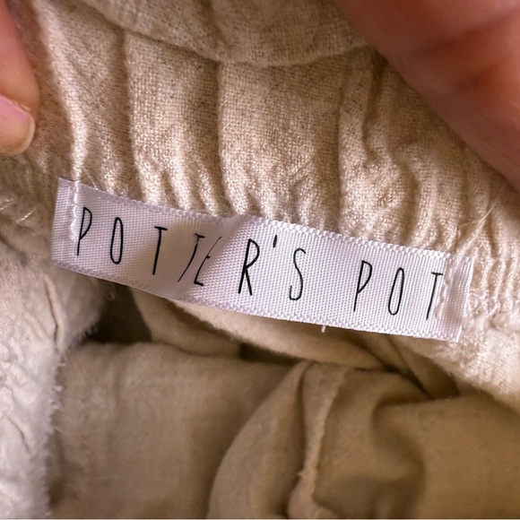 Style Me / Elastic Waist Semi-Sheer Linen Blend Beige Crop Capri Pants - Picture 14 of 16